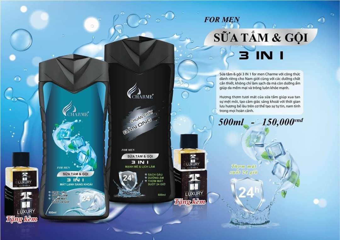 [HCM]SỮA TẮM & GỘI 2IN 1 CHARM