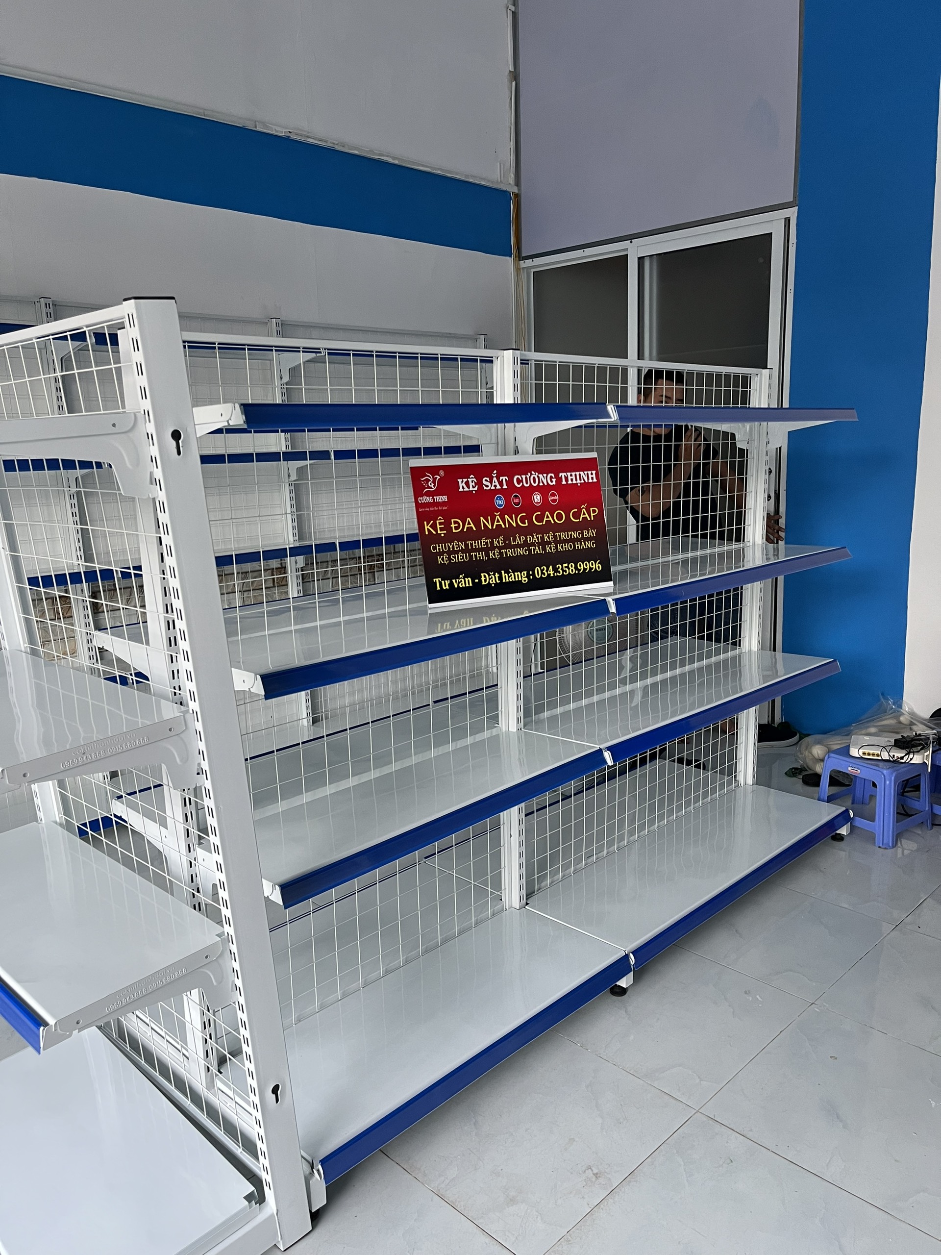 Kệ siêu thị đơn 4 tầng ( cao 1m5 x dài 1m2 x rộng 35cm) kệ siêu thị đa năng