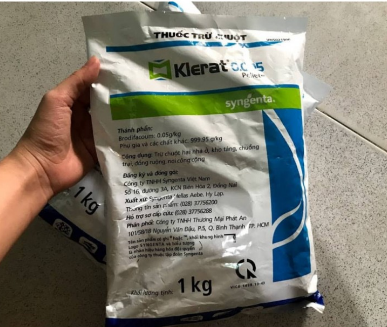 Thuốc diệt chuột Klerat túi 1kg