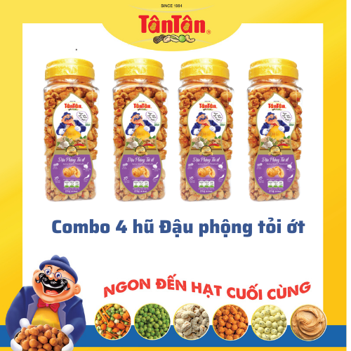 Combo 4 hũ Đậu phộng Tỏi ớt Tân Tân (260g/hũ)