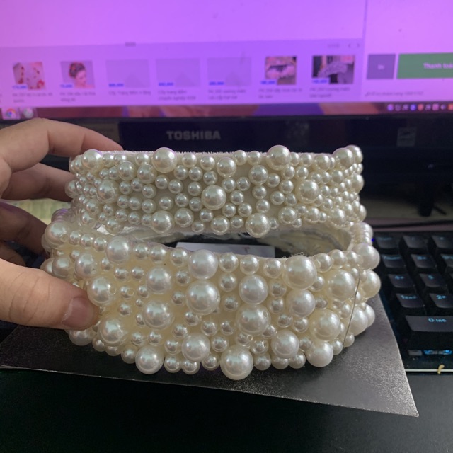 [HCM]Băng đô hạt trai cài tóc cô dâu GiangPKC