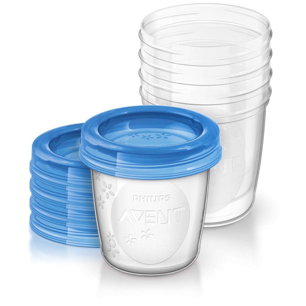 [HCM][Bộ 10 Cốc] Cốc trữ sữa Philips Avent bằng nhựa 180ml/cốc (618.10)