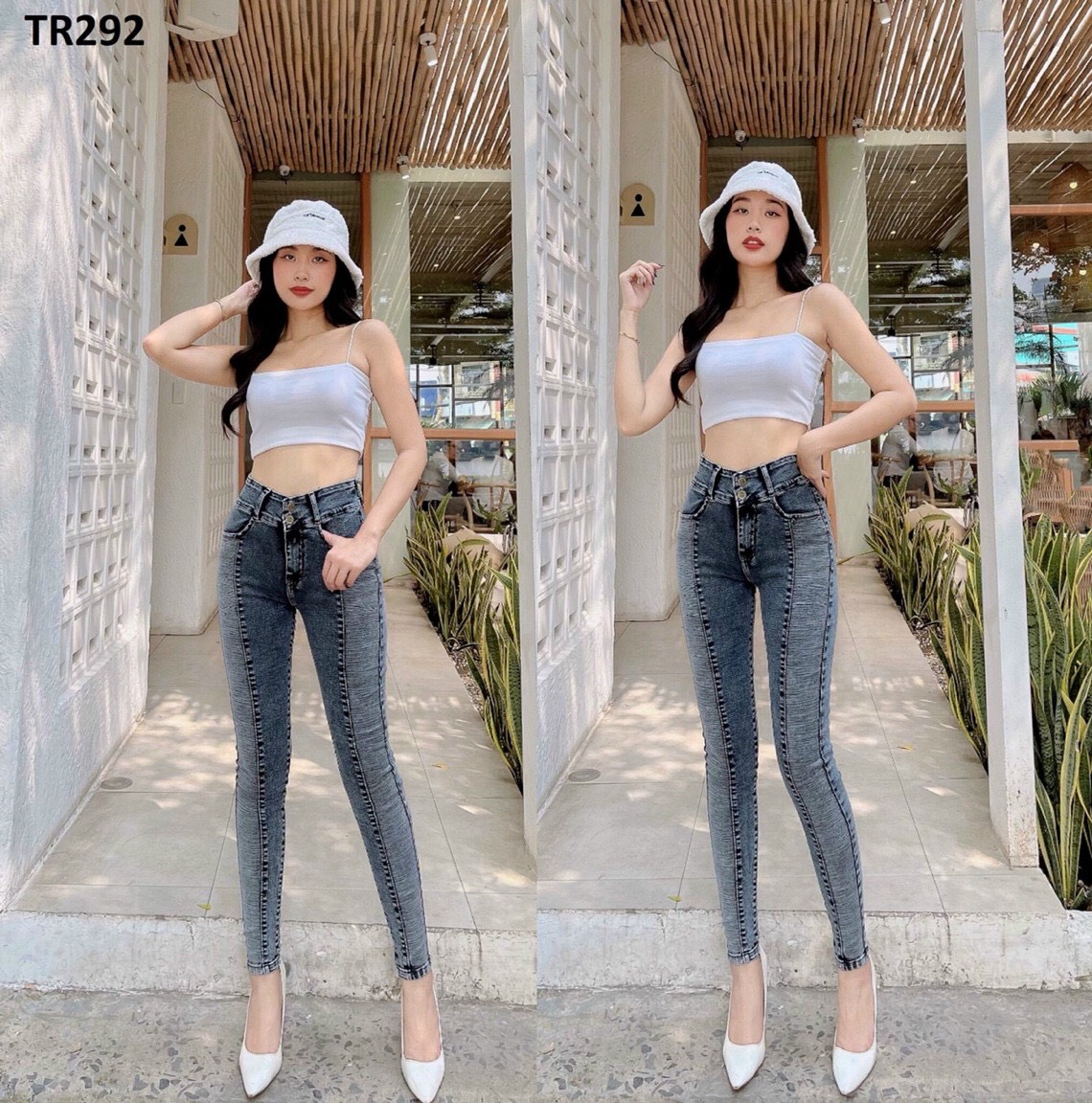 Quần Jeans Nữ Lưng Cao Co Giãn Đắp Thân Tôn Dáng