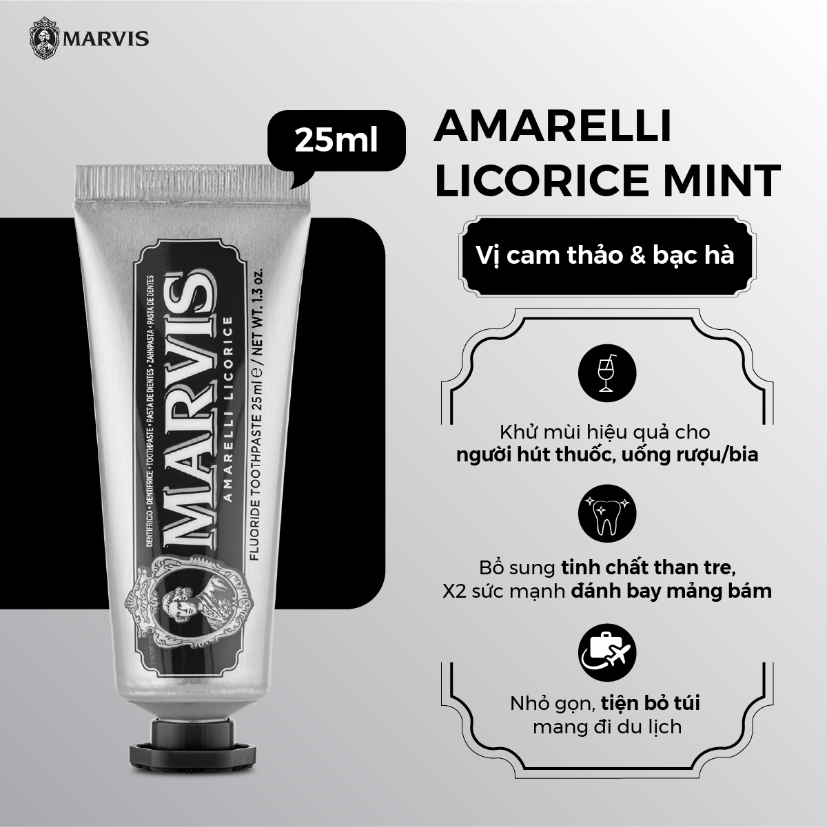 Kem đánh răng Marvis 25ML Full Flavour Collection
