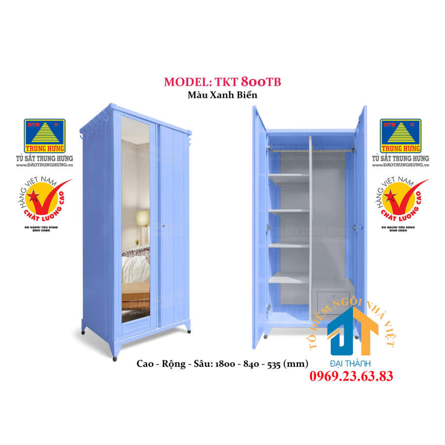 Tủ sắt lắp ráp Trung Hưng TKT 800TB