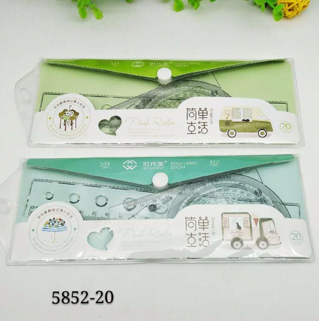 Bộ eke 4 món, thước 20cm
