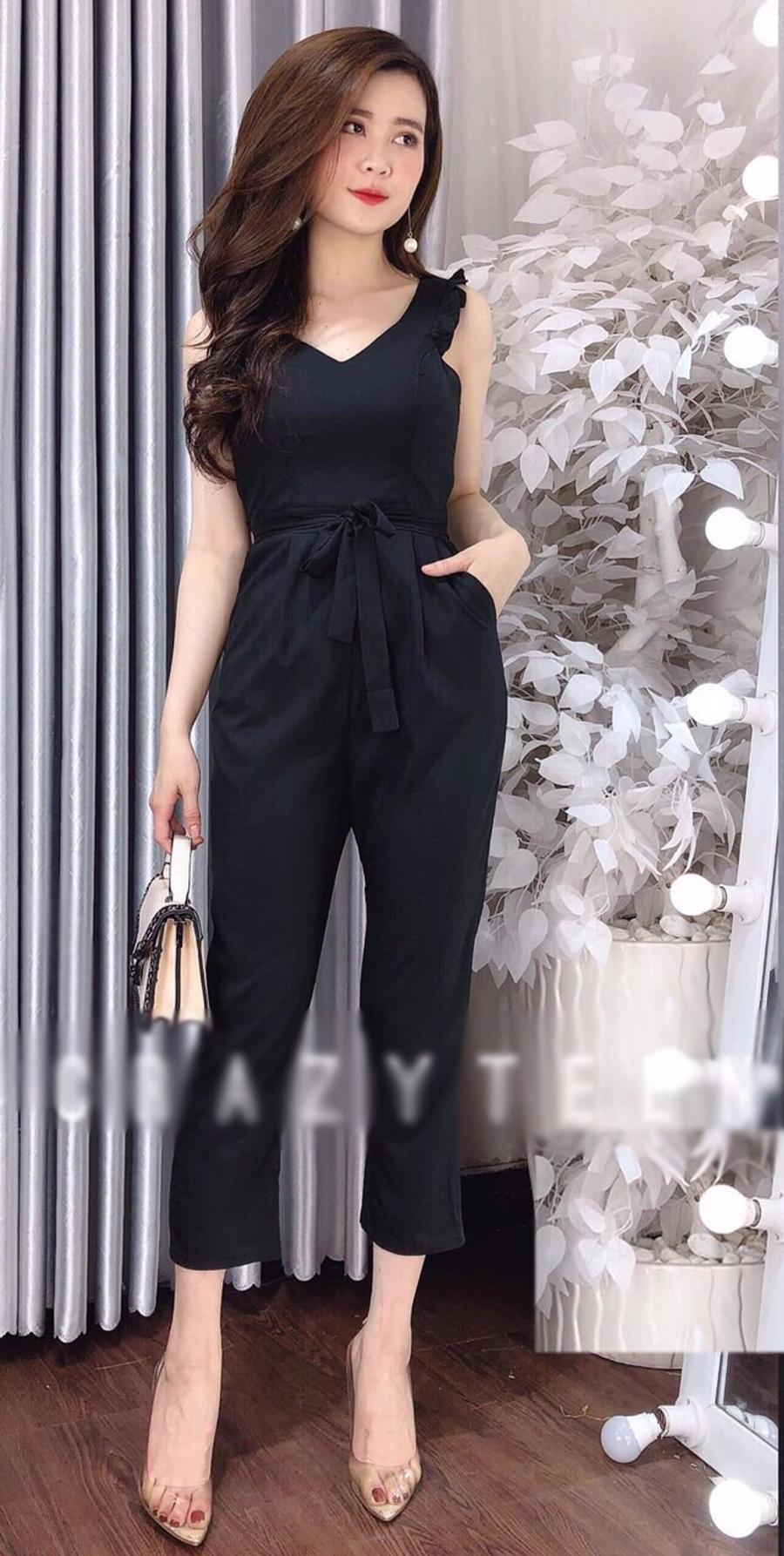 Bộ Jumpsuit  Nữ  Thắt Nơ Eo Thời Trang Kiểu Mới Sgr J40