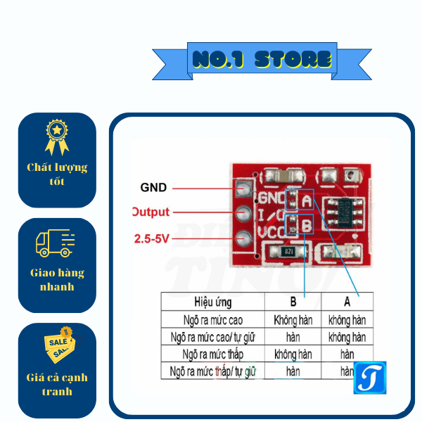 Cảm biến chạm công tắc cảm ứng mini TTP223