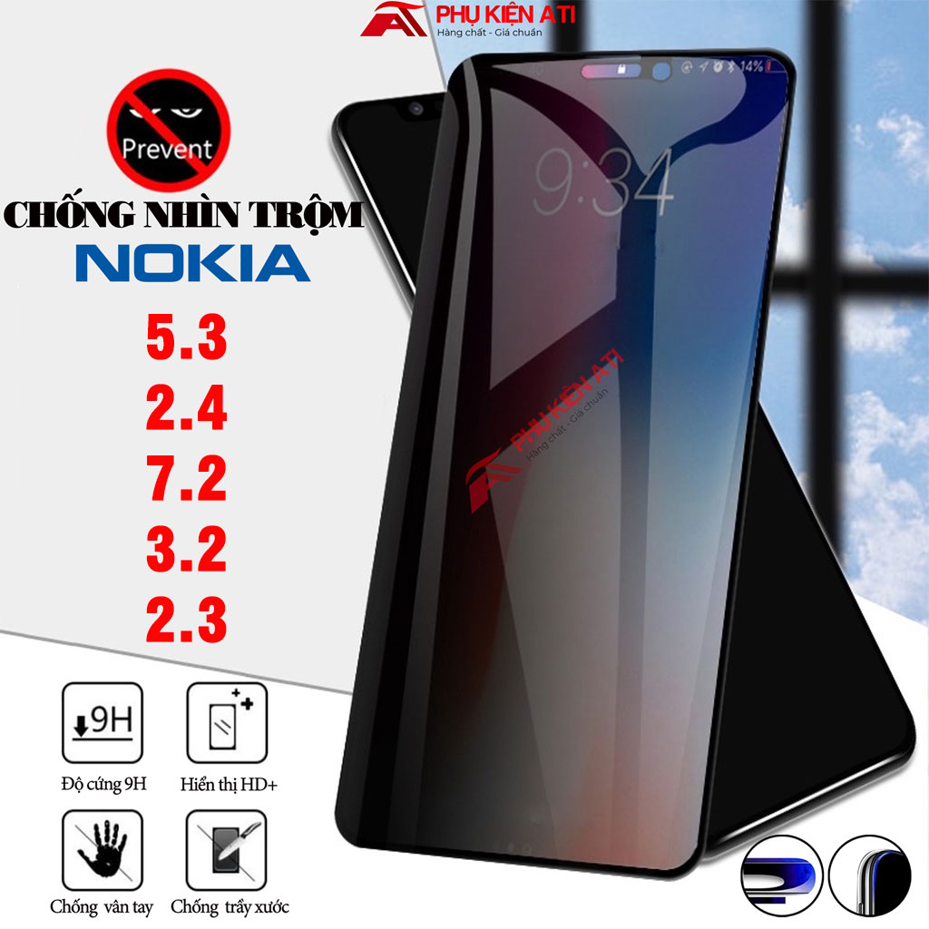 Kính cường lực chống nhìn trộm nokia g21 g20 g10 g11 plus c10 c21 c31 7.2 6.2 5.4 3.4 3.2 2.3 5.3 2.4 full màn chống trầy xước rơi vỡ bảo vệ sự riêng tư tặng kèm bộ phụ kiện dán