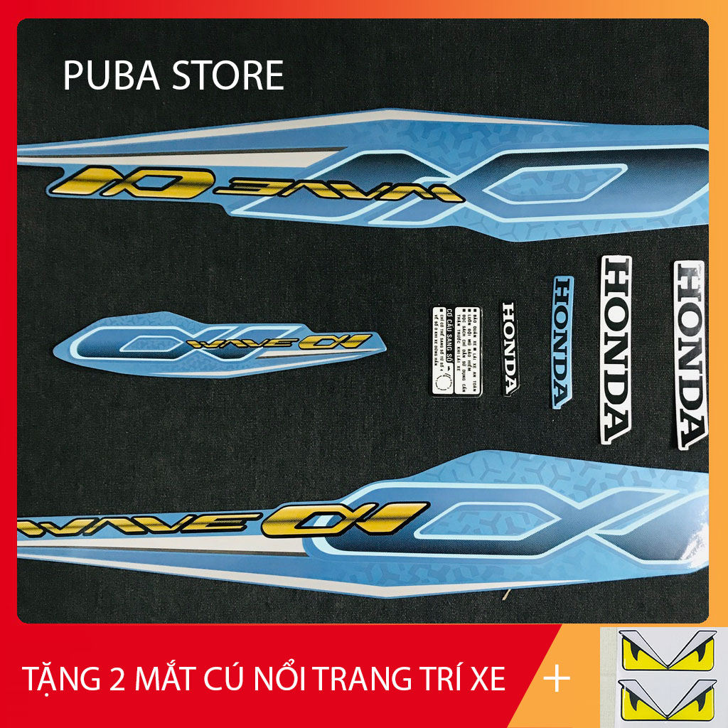 Bộ tem rời 3 lớp dán full xe wave anpha 2019