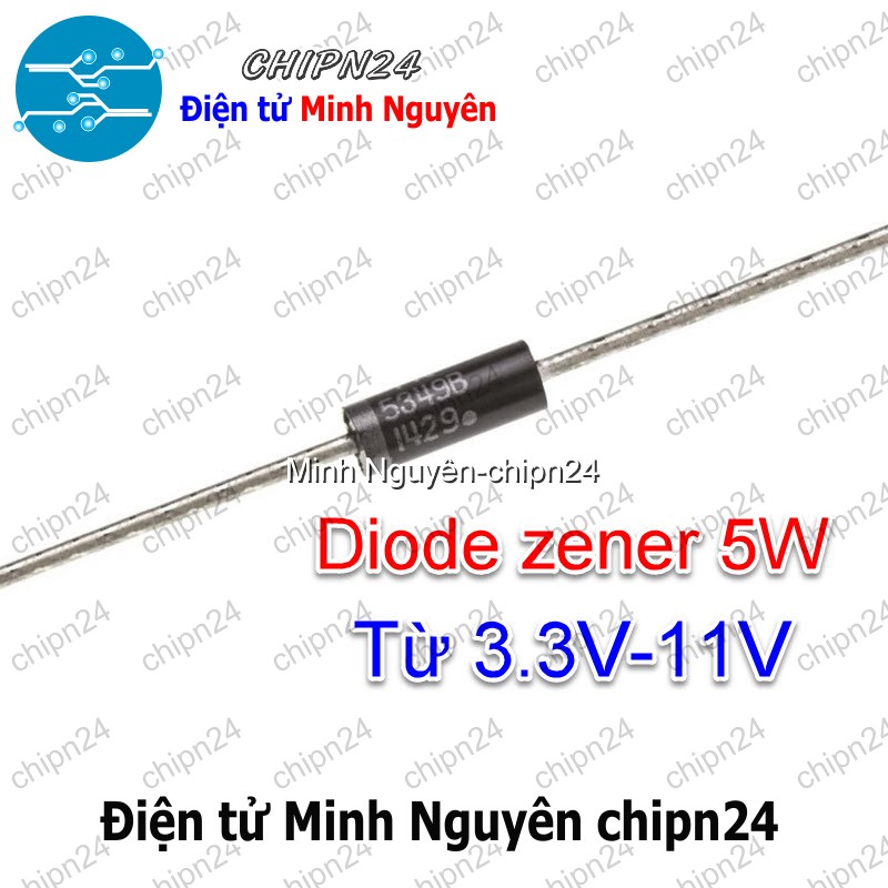 [3 con] (K487) Diode zener 5W Chân Cắm (3.3V 3.6V 3.9V 4.3V 4.7V 5.1V 5.6V 6V 6.2V 7.5V 8.2V 9.1V 10V 11V) - [Chọn Loại] - HHH.00379