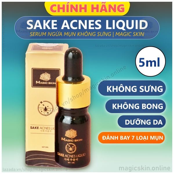 Serum Ngừa mụn KHÔNG SƯNG Sake Acnes Liquid 👍 SẠCH MỤN MỜ THÂM DƯỠNG DA Magic Skin ✔ CHÍNH HÃNG cao cấp