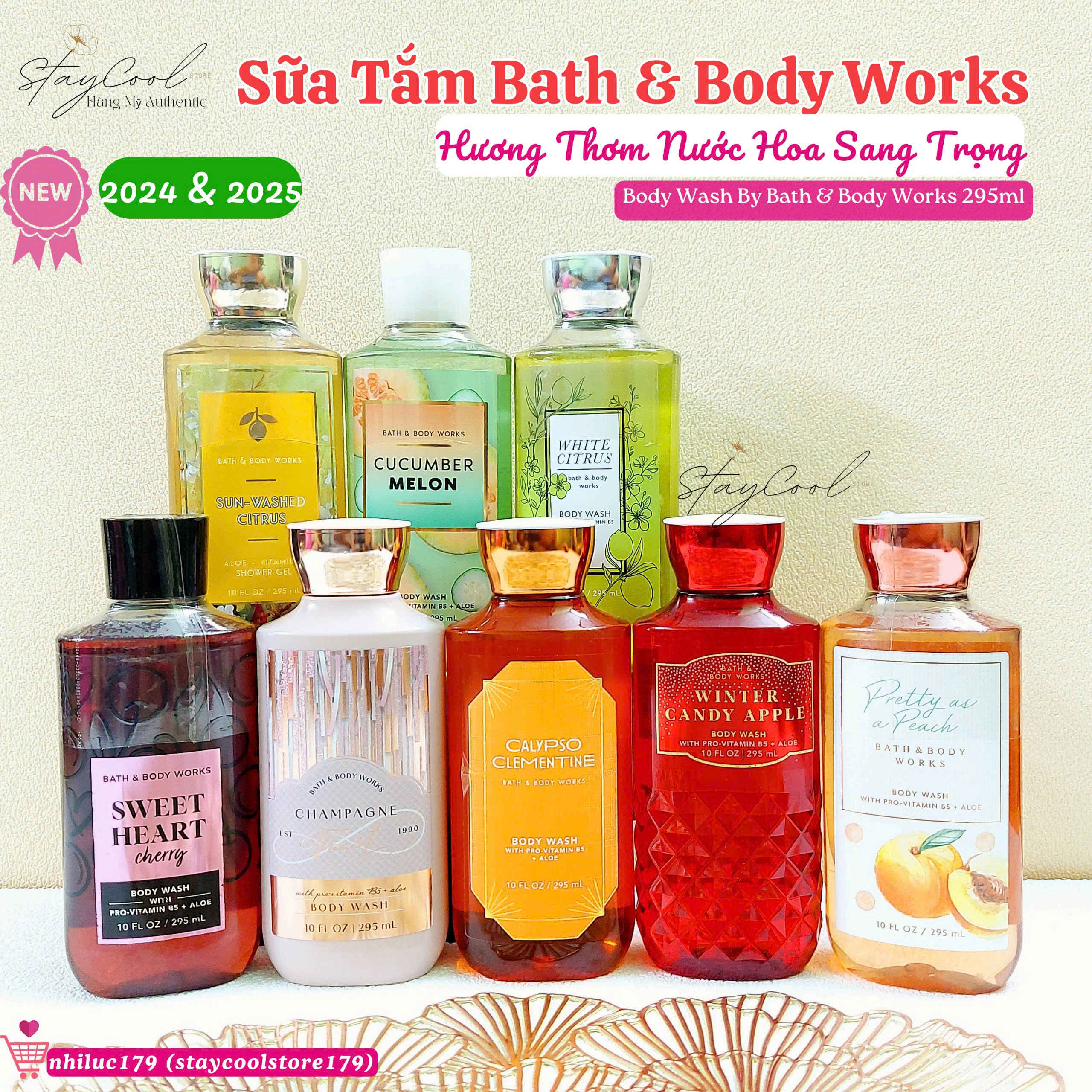 [Bill Mỹ- Link Tổng Đủ Mùi 1] Sữa tắm Bath & Body Works Body Wash 295ml