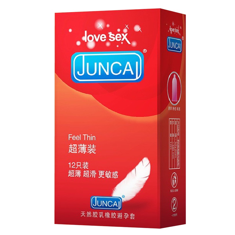 Bao Cao Su Juncai Feel Thin Siêu Mỏng, Nhiều Gel Bôi Trơn ( Hộp 12 Chiếc)
