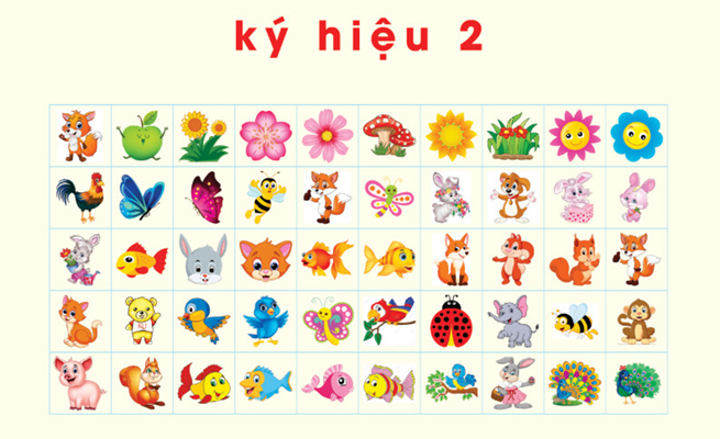 Ký hiệu dán ca cốc cho trẻ mầm non