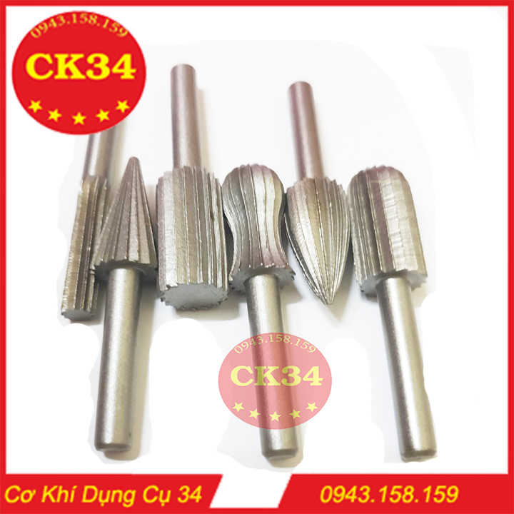 Bộ 6 đầu mài gỗ thép Carbon dùng DIY