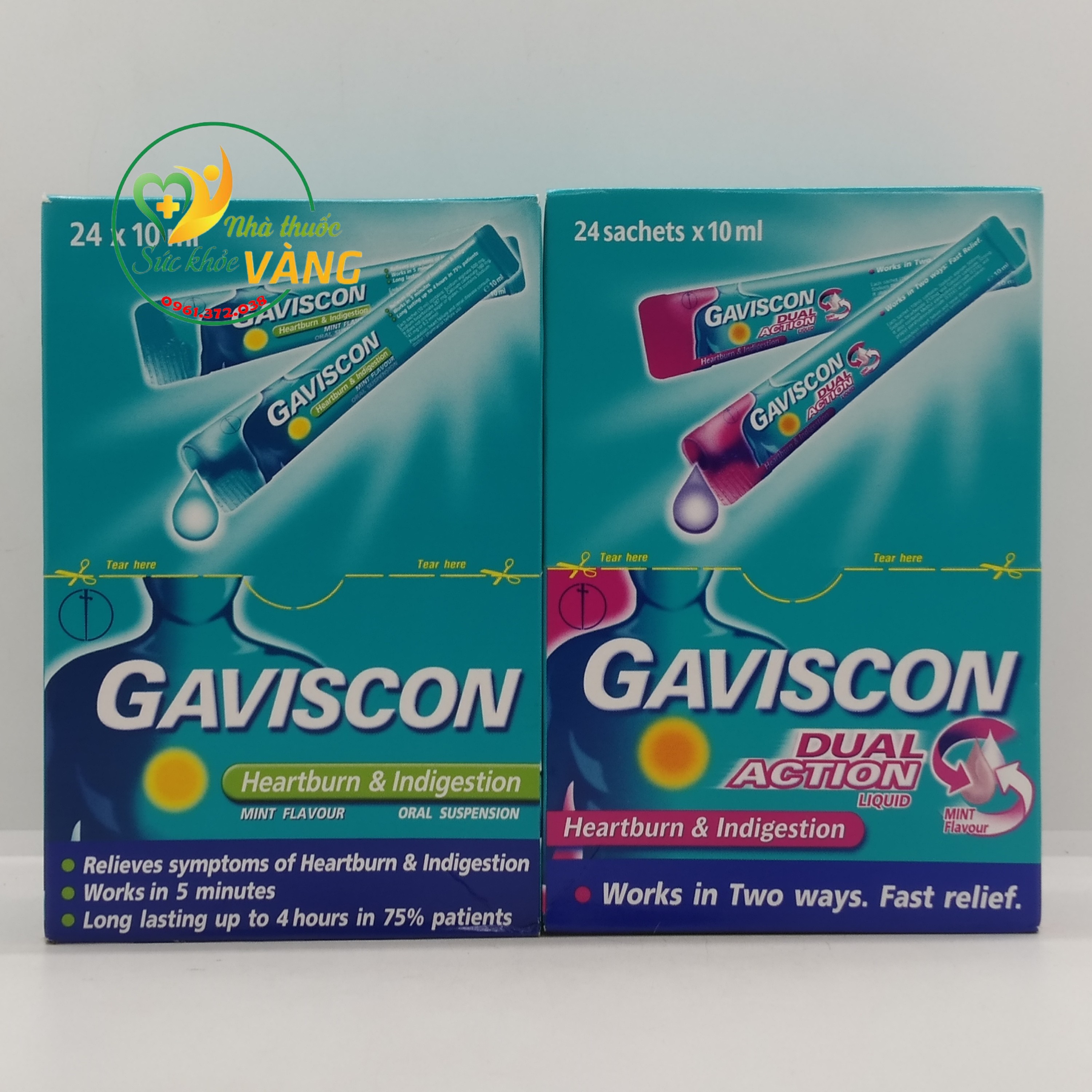 Hỗn dịch uống gaviscon - giảm nhanh ợ nóng và khó tiêu hộp 24 gói anh quốc .