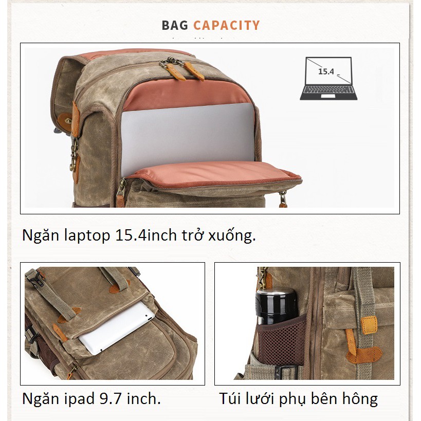 [HCM]Balo máy ảnh Canvas Batik.BK_3040.