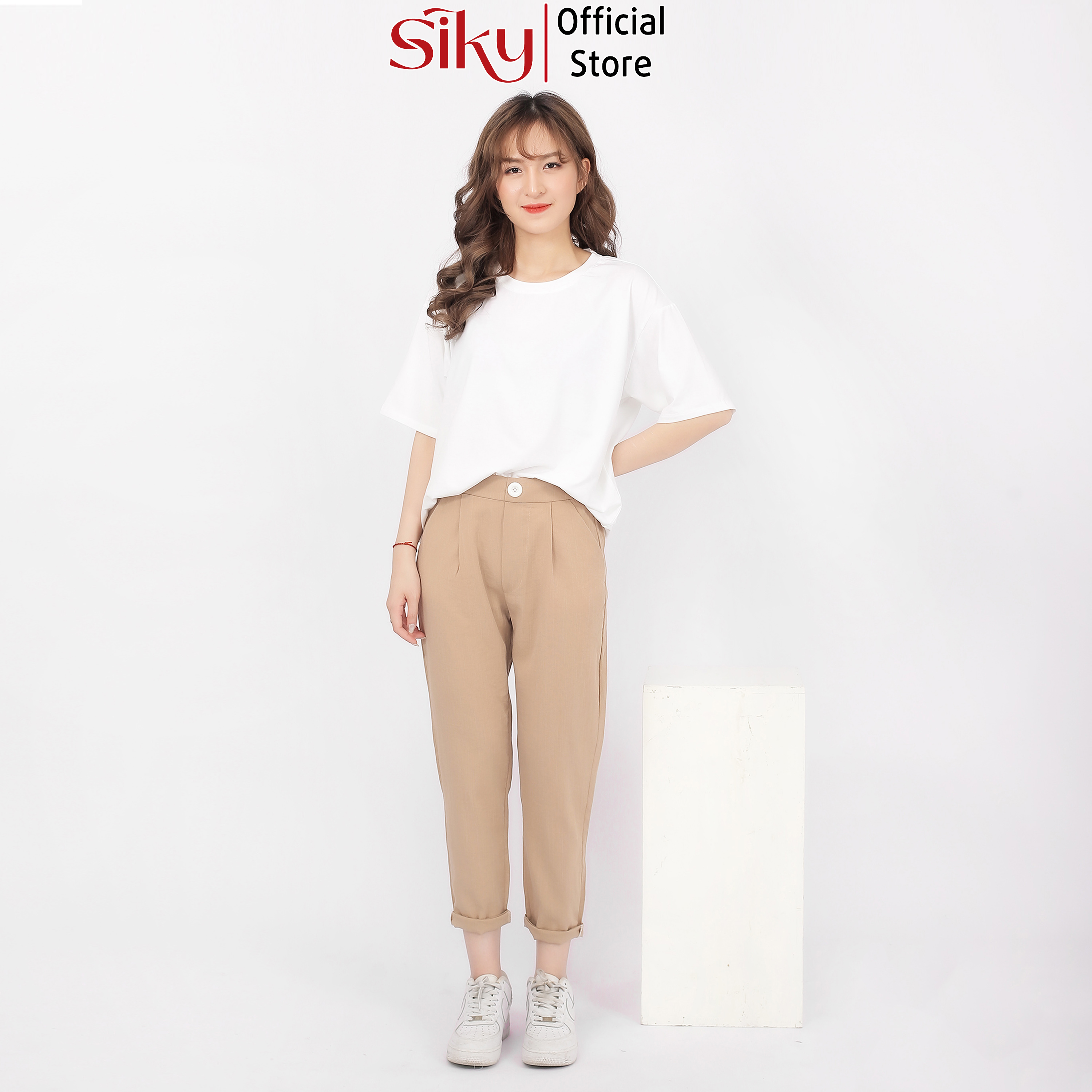 Quần baggy đũi cúc lưng thun SIKY - QD02