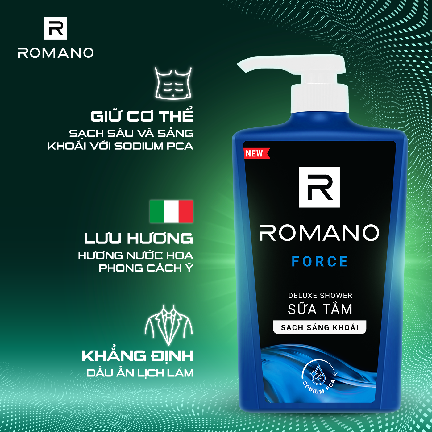 Sữa tắm hương nước hoa Romano Force 650g