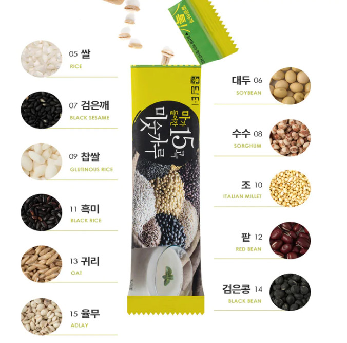 Bột ngũ cốc 15 loại hạt Damtuh Hàn Quốc 800g