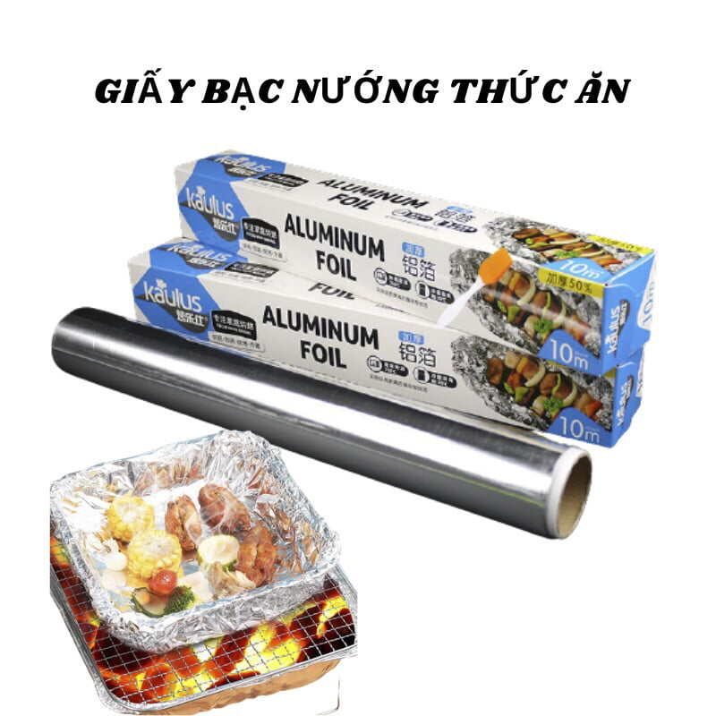 Giấy bạc nướng kaulus💥cuộn 10m💥bọc thức ăn nướng than , nồi chiên không dầu
