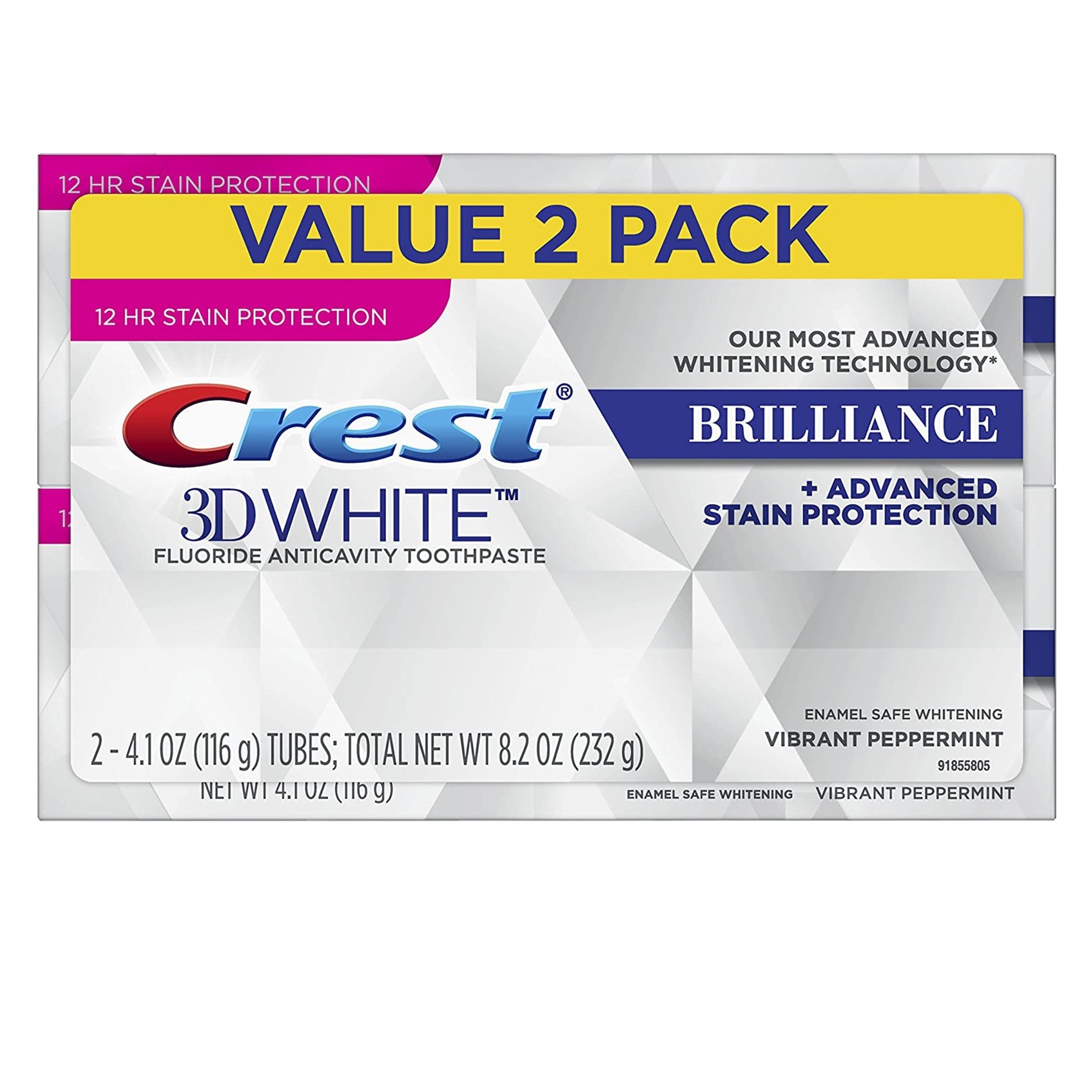 Combo 2 tuýp kem đánh răng Crest 3D White Brilliance 116g