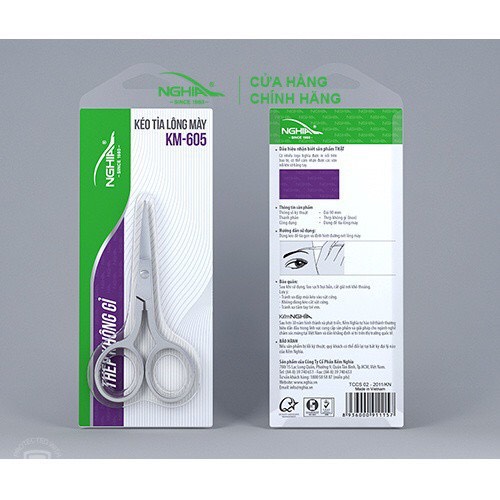 (CHÍNH HÃNG) Kéo tỉa lông mày KM605- Kềm Nghĩa