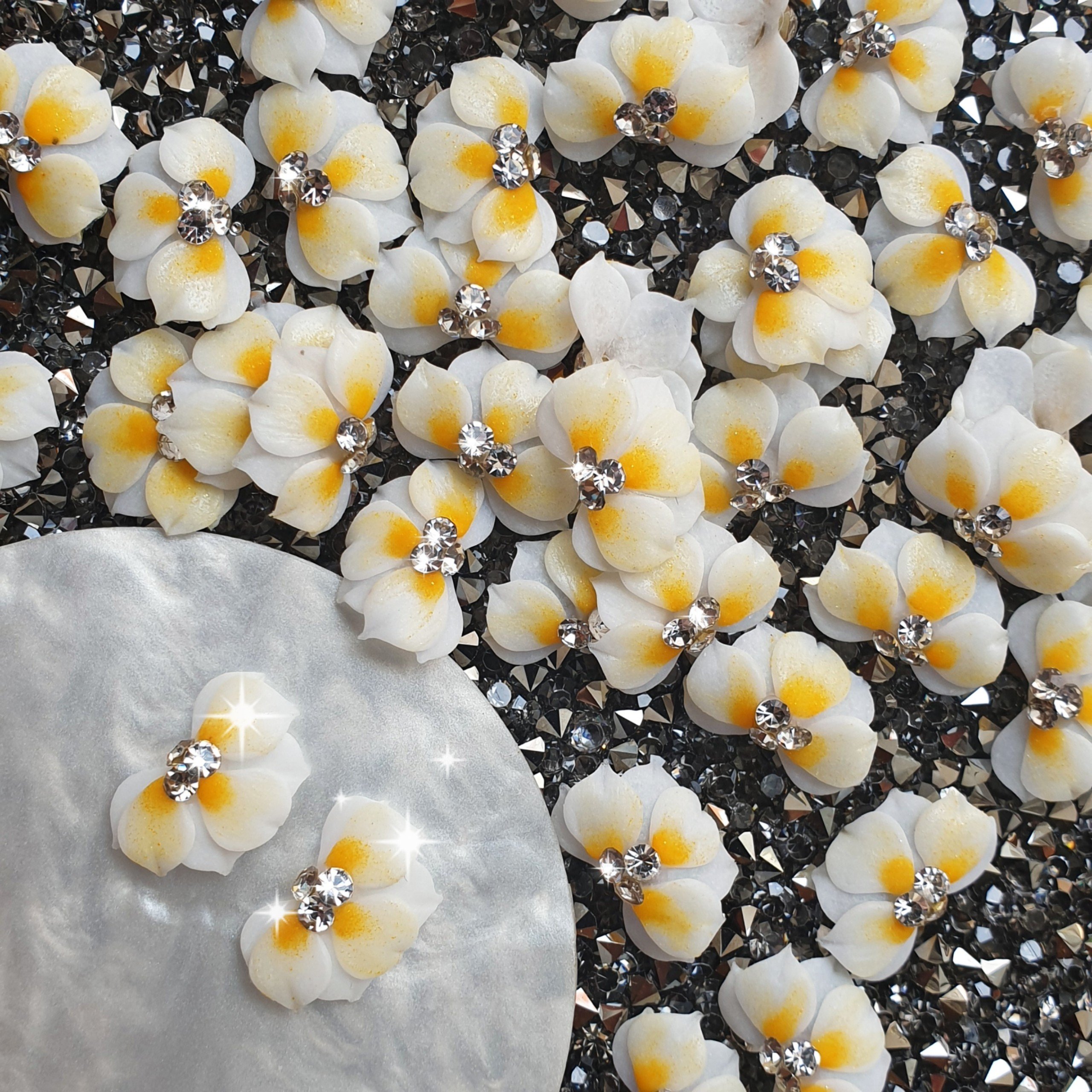 Set bộ 4 Hoa nửa cánh nhọn - Hoa bột đính móng 9HC BYH303