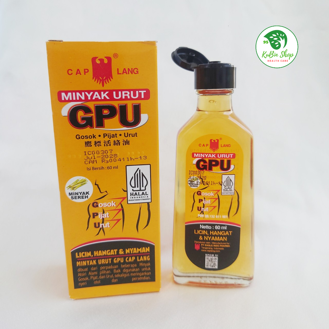 Dầu gừng xoa bóp GPU Liniment Oil 60ml Indonesia