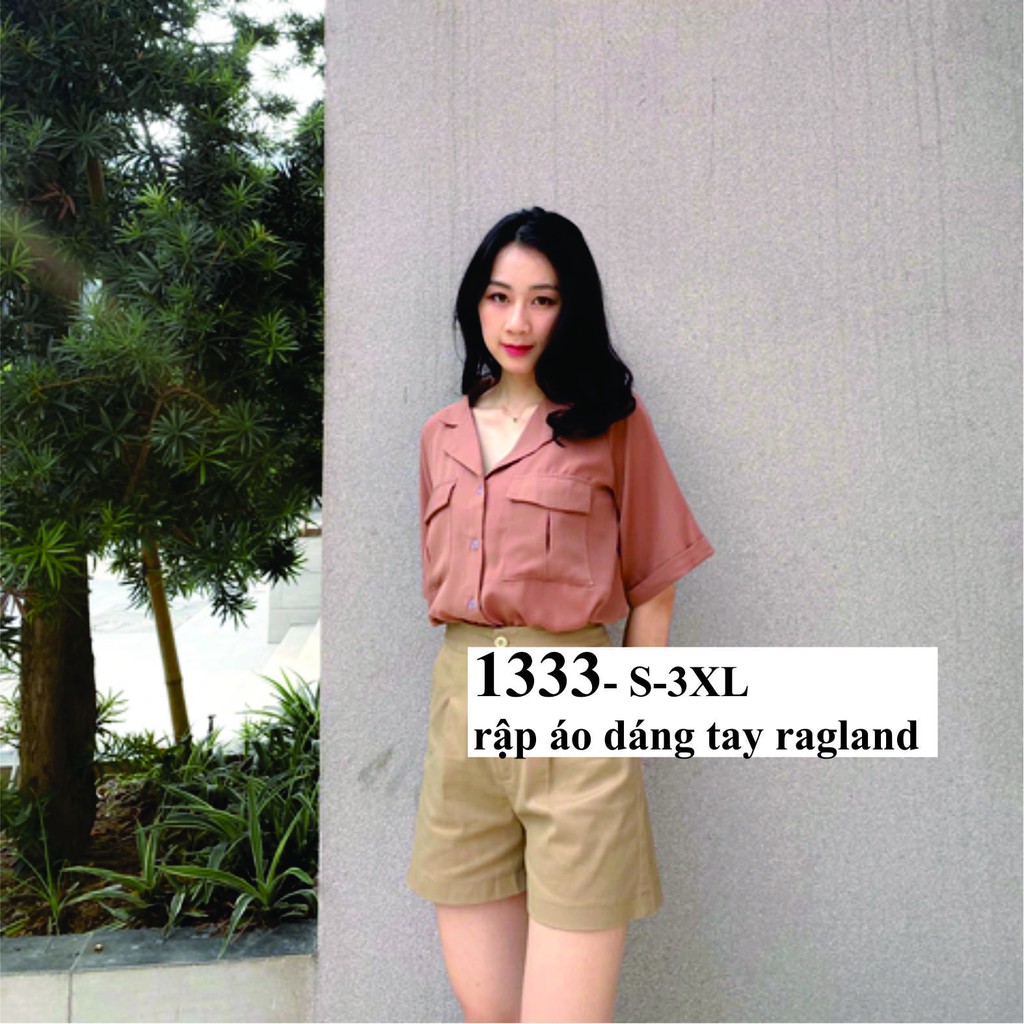 Rập giấy áo tay ragland cổ danton mã 1333