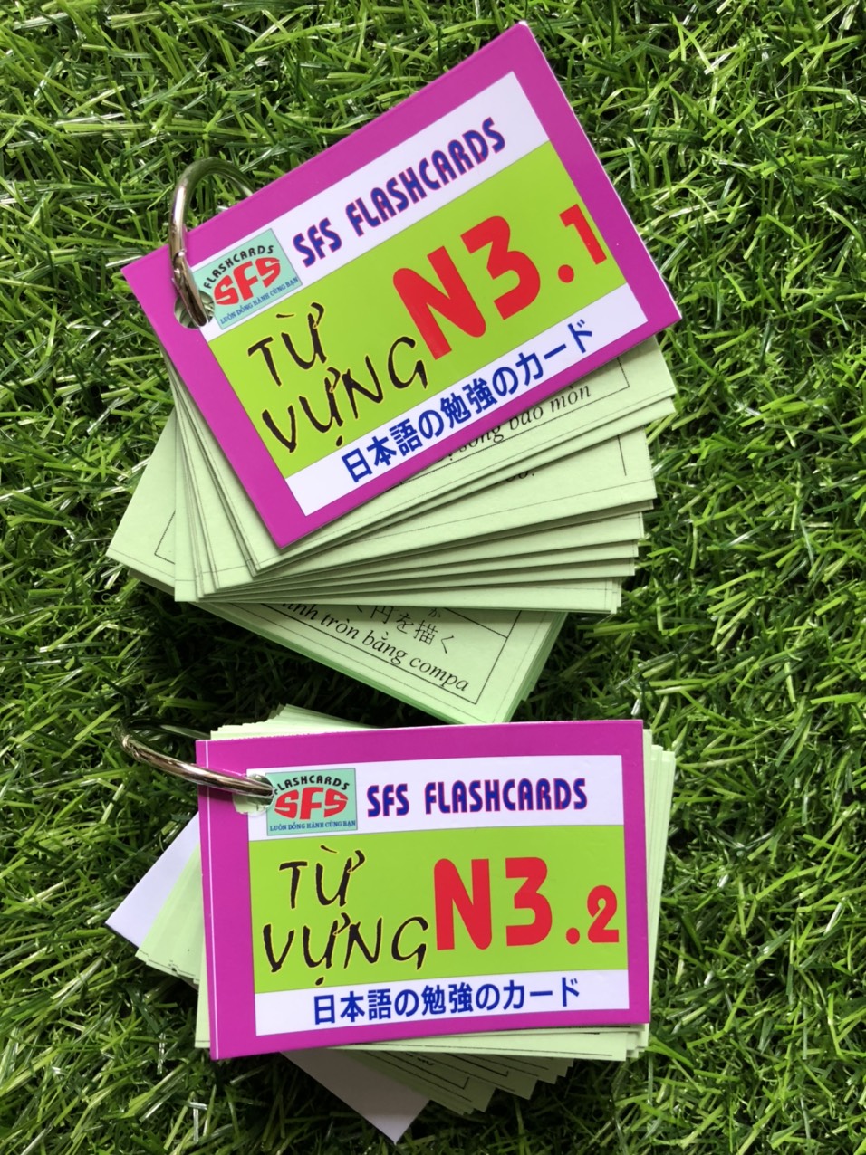 Thẻ Học Tiếng Nhật N3 ( Văn Phạm, Từ Vựng ) - Gồm 3 xấp