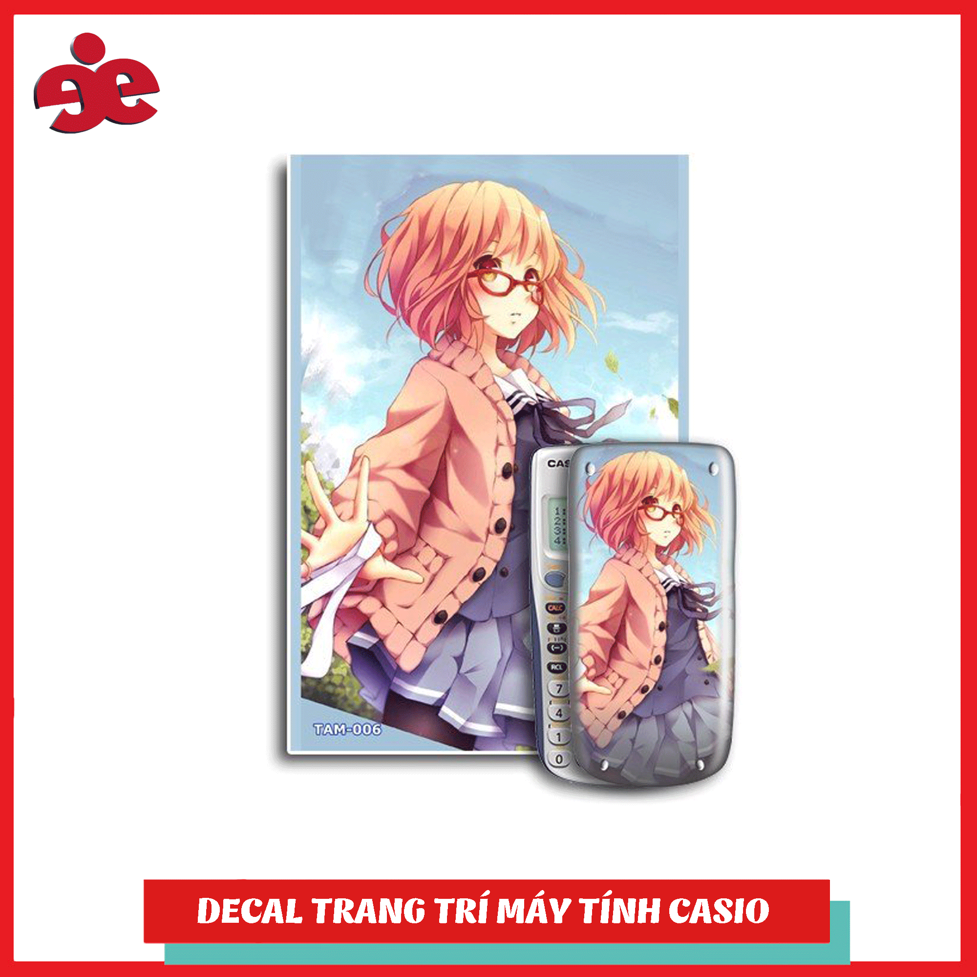 Bộ 2 decal trang trí máy tính cầm tay Anime 006