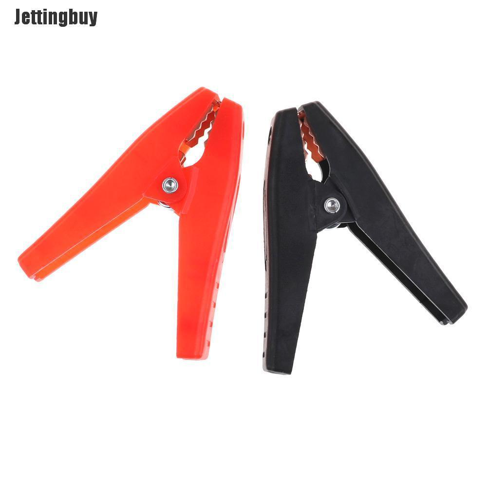 Jettingbuy 2pcs 90mm 100A Plastic Alligator Clips Car Battery Clamps Connecter Red & Black