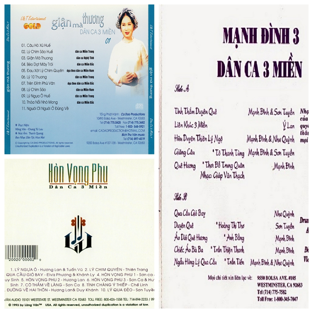 [MDCD] Bộ 3 Đĩa CD Tuyệt Phẩm Dân Ca 3 Miền