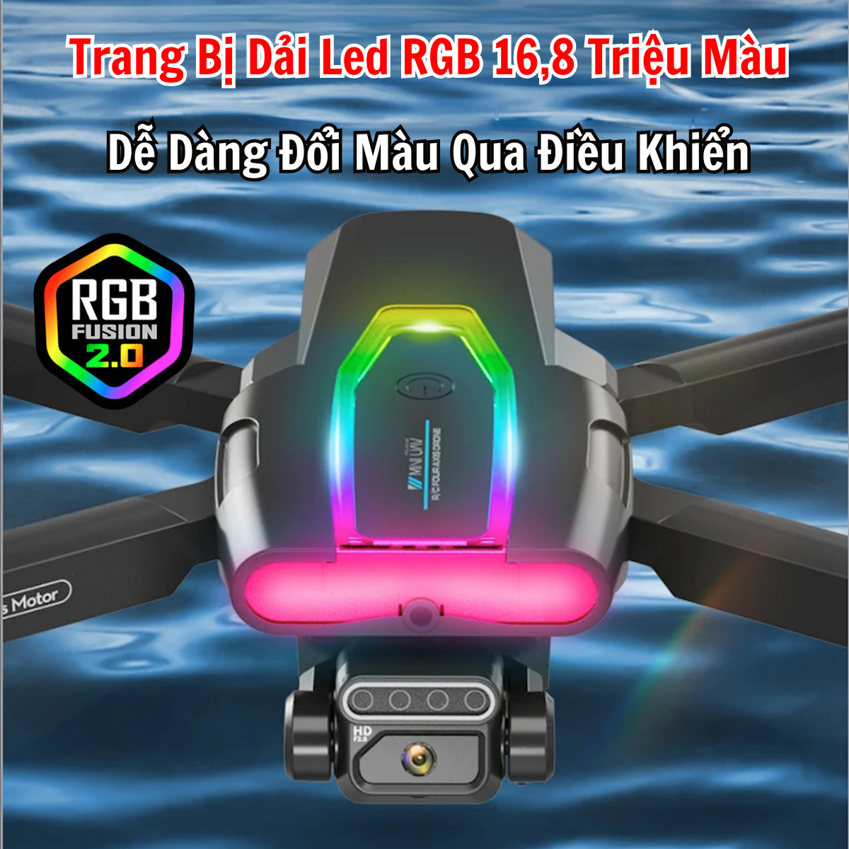 Flycam Mini Giá Rẻ Drone F199 Pro Max, Máy Bay Điều Khiển Từ Xa 4 Cánh, Play Camera Cao Cấp 2 Camera, Pin Lithium 2600mAh bay 25 Phút, Cảm Biến Chống Va Chạm