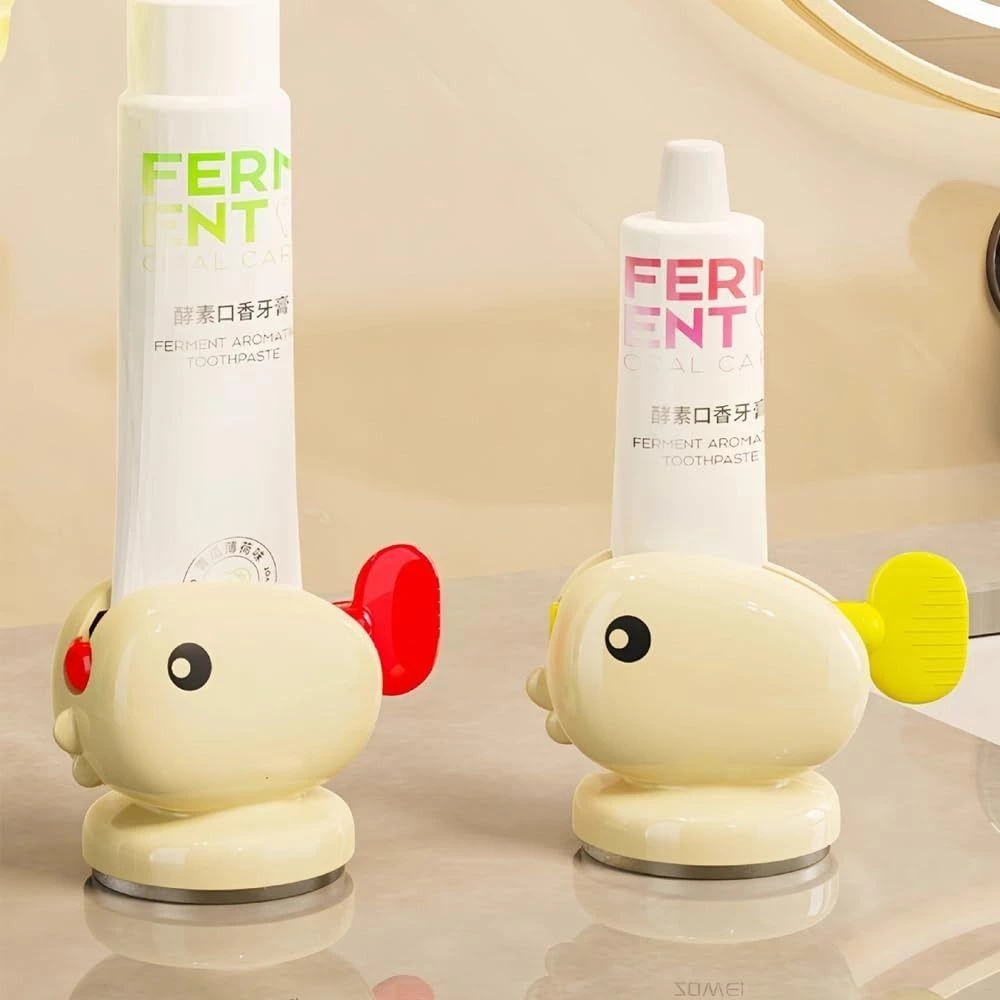 Dụng cụ nặn kem đánh răng, kẹp tuýp kem hình cá dễ thương – đế hút chân không, tiện lợi, tiết kiệm