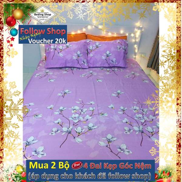 Bộ Ga và Áo Gối Cotton 50% (Loại Mỏng không chần Bông)- Mua 2 Bộ tặng thêm 2 áo gối ôm (màu ngẫu nhiên)