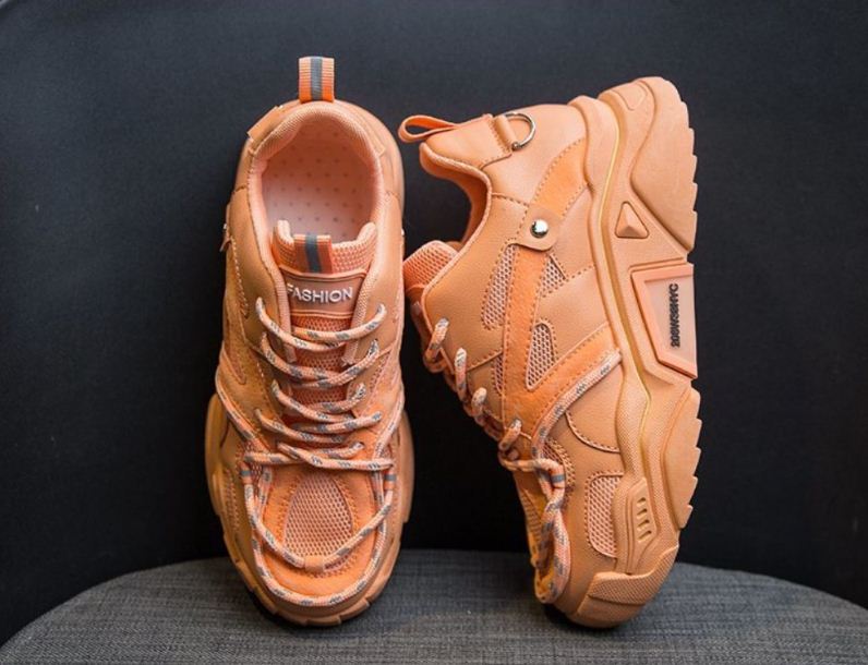 Giày thể thao nữ sneaker đế cao cá tính GN10 - cam