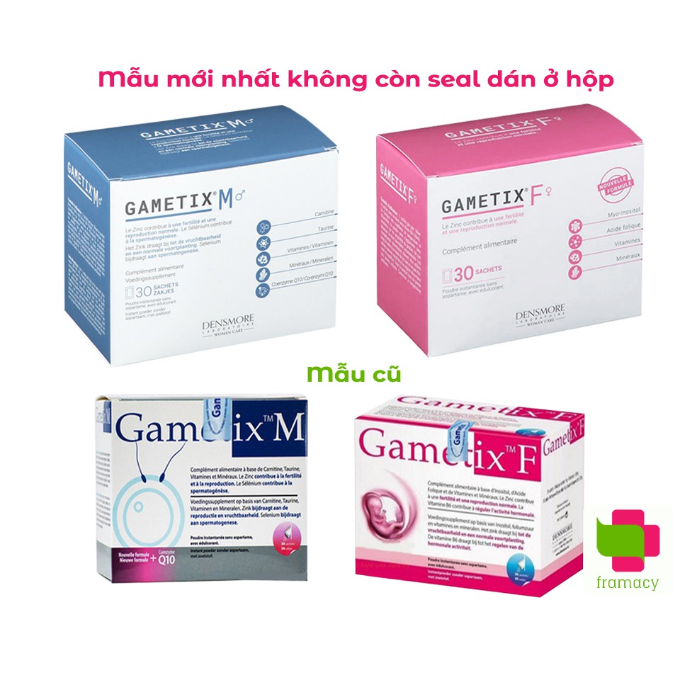 Thực phẩm hỗ trợ sinh sản Densmore Gametix M/F Pháp (30 gói) tăng khả năng thụ thai cho nam/nữ từ 18 tuổi