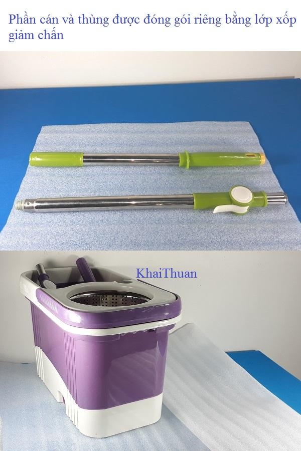 Bộ cây lau nhà 360 độ lồng inox