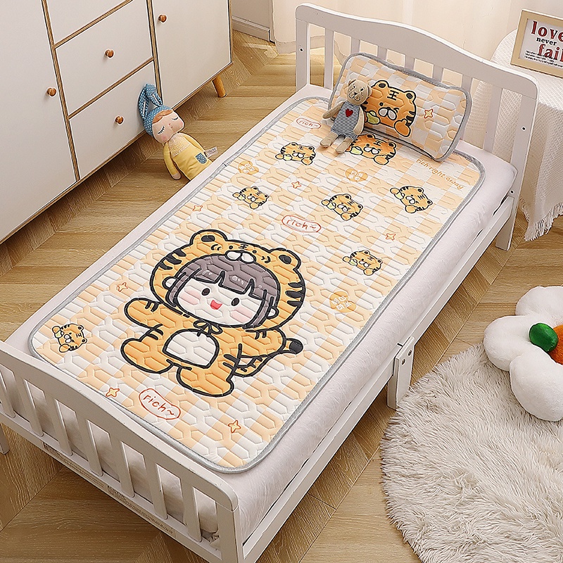 [Hàng Loại 1] Chiếu Lụa Điều Hoà Kèm Gối Cho Bé 60x120cm