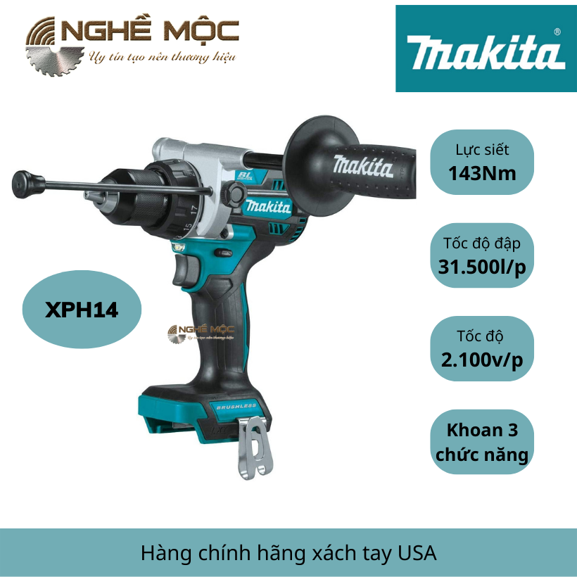 Makita XPH14 máy khoan dùng pin, máy khoan động lực
