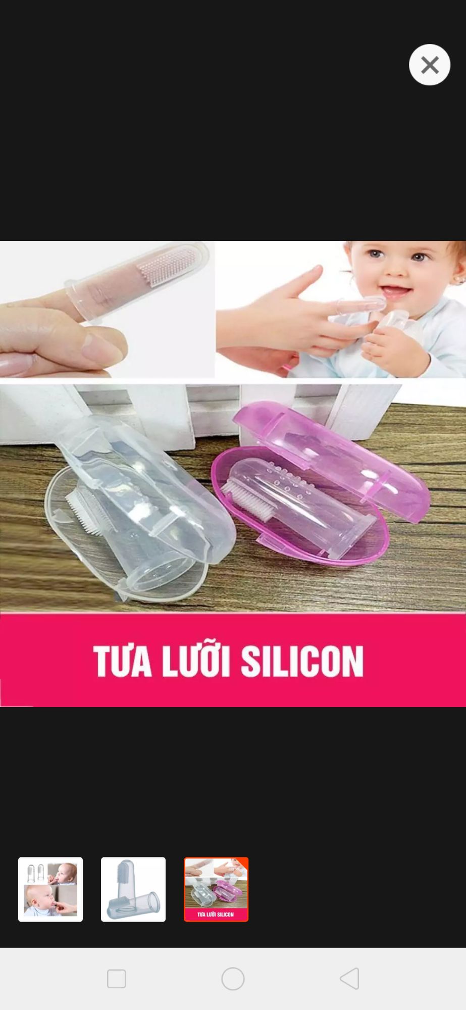 FREESHIP-combo 2 Rơ lưỡi, chải răng silicon sỏ ngón tay (có hộp đựng) cho bé