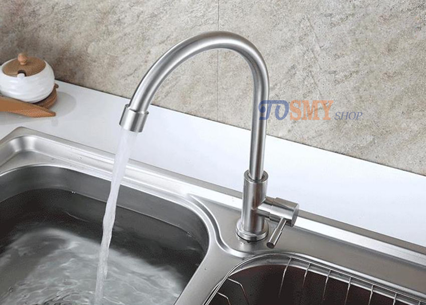 Vòi rửa chén, bát lạnh cần cứng tròn Inox 304 CLI01-2 phi 18