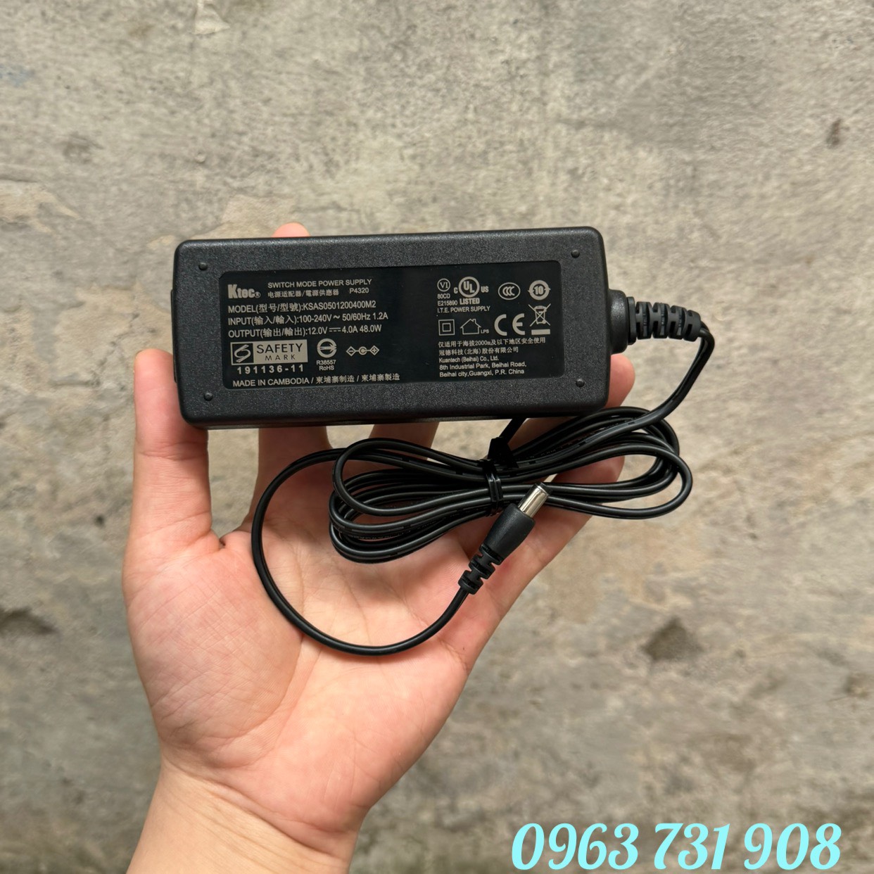 Adapter nguồn 12V 4A Sony loại cao cấp