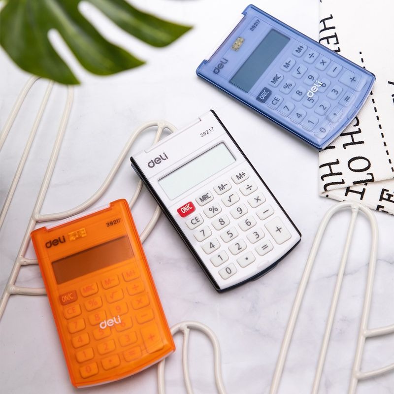 (1 Cái) Máy tính cầm tay mini bỏ túi Deli E39217
