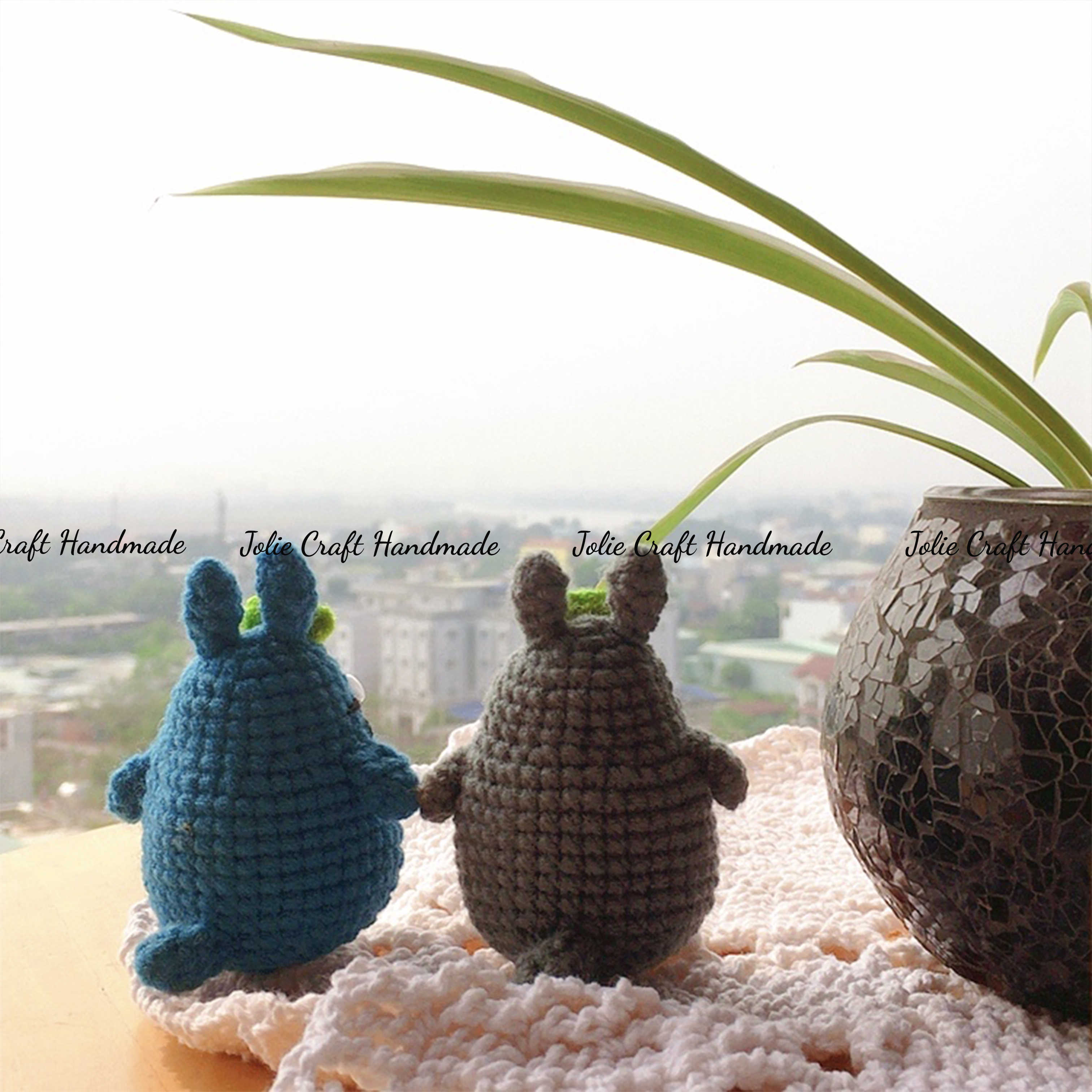 Móc khoá thú bông Totoro đan len thủ công