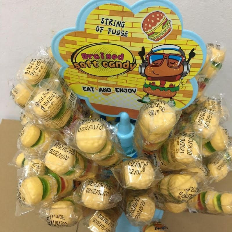 [ Sale ] Combo 30 cây kẹo dẻo Trái cây ( humberger ) xiên que