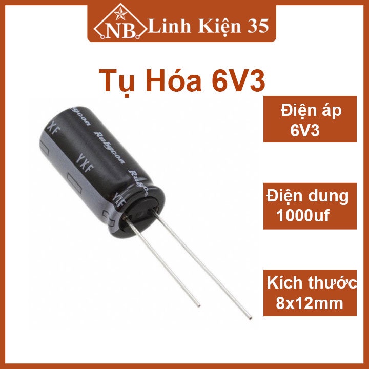 Tụ hóa 6.3v điện dung 1000uf